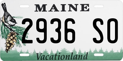 ME license plate 2936SO