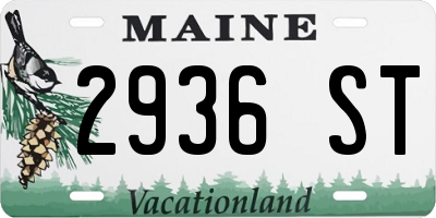 ME license plate 2936ST
