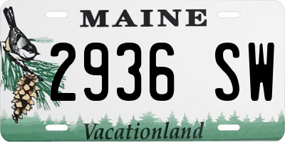 ME license plate 2936SW