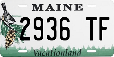 ME license plate 2936TF