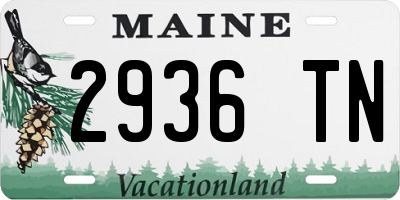 ME license plate 2936TN