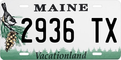 ME license plate 2936TX