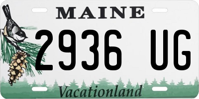 ME license plate 2936UG