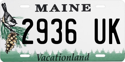 ME license plate 2936UK