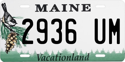 ME license plate 2936UM