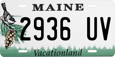 ME license plate 2936UV