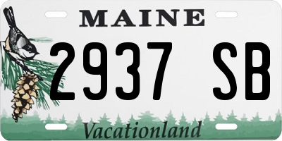 ME license plate 2937SB