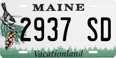 ME license plate 2937SD