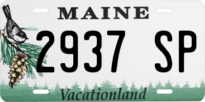 ME license plate 2937SP