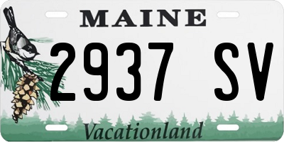 ME license plate 2937SV