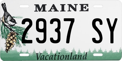 ME license plate 2937SY