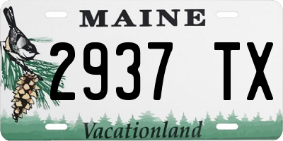 ME license plate 2937TX