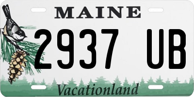 ME license plate 2937UB