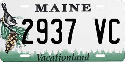 ME license plate 2937VC