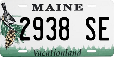 ME license plate 2938SE