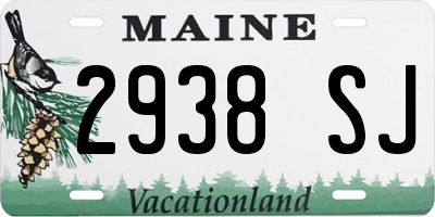 ME license plate 2938SJ