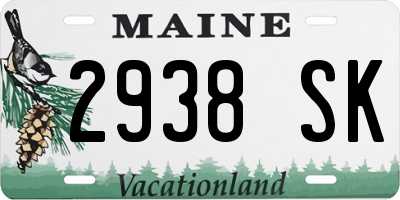 ME license plate 2938SK