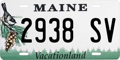 ME license plate 2938SV