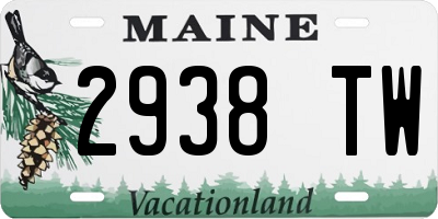 ME license plate 2938TW