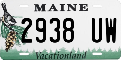 ME license plate 2938UW