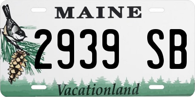 ME license plate 2939SB