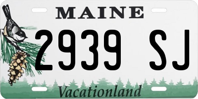 ME license plate 2939SJ