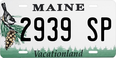 ME license plate 2939SP