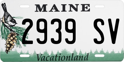 ME license plate 2939SV