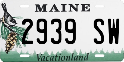 ME license plate 2939SW