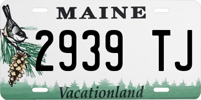 ME license plate 2939TJ