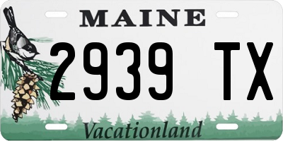 ME license plate 2939TX
