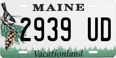 ME license plate 2939UD