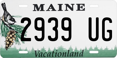 ME license plate 2939UG