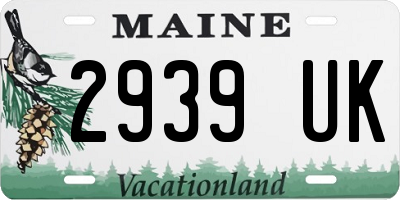 ME license plate 2939UK