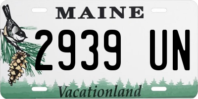 ME license plate 2939UN