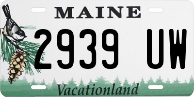 ME license plate 2939UW