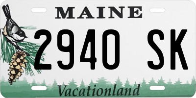 ME license plate 2940SK