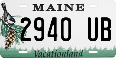 ME license plate 2940UB