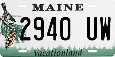 ME license plate 2940UW