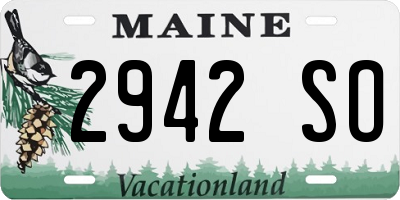 ME license plate 2942SO