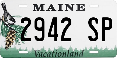 ME license plate 2942SP