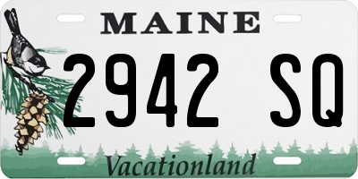 ME license plate 2942SQ