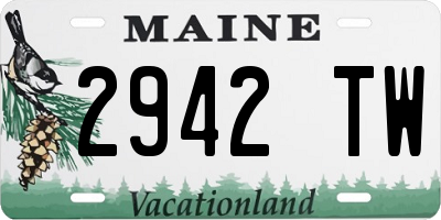 ME license plate 2942TW