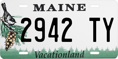 ME license plate 2942TY