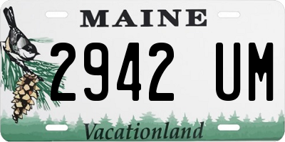 ME license plate 2942UM