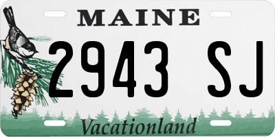 ME license plate 2943SJ