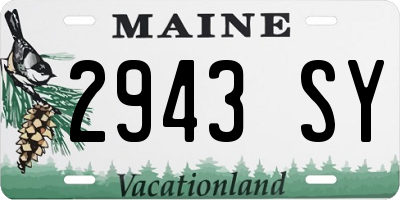 ME license plate 2943SY