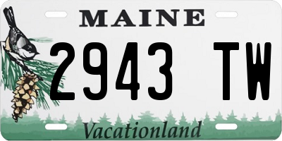 ME license plate 2943TW