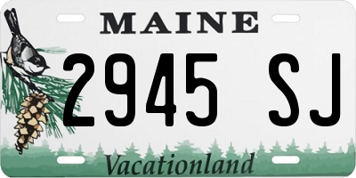 ME license plate 2945SJ