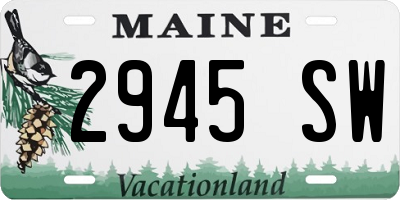 ME license plate 2945SW